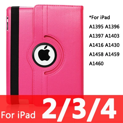 For iPad 234-rose 360 Вращающийся чехол для Apple iPad 2/3/4 Air 1/2 A1430 A1458 A1460 iPad2 iPad3 iPad4 Air1 Air2 планшетный чехол для i Pad 9,7 - Цвет: For iPad 234-rose