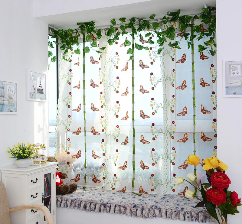 Занавески Enipate с вышивкой в виде бабочек эргономичные римские шторы занавески