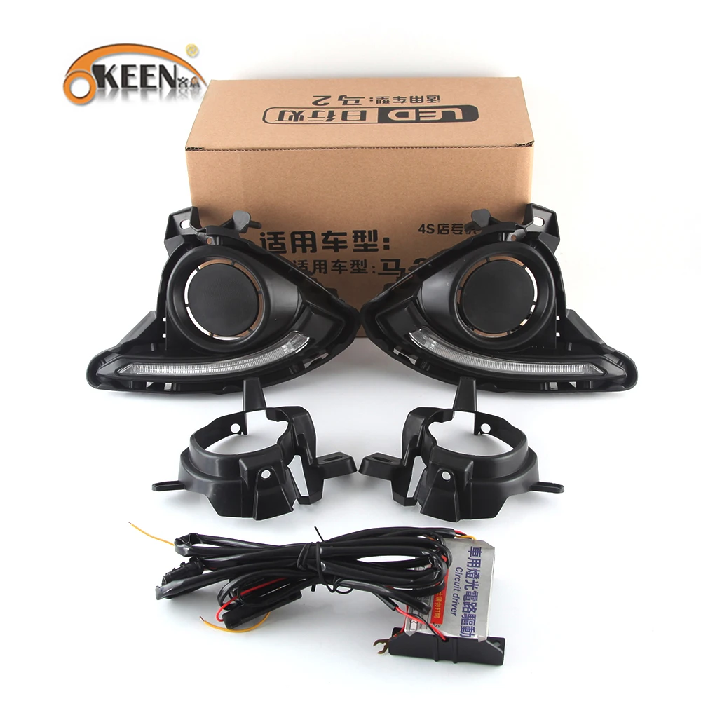 

2Pcs For Mazda 2 Mazda2 2015 2016 2017 2018 Led Daytime Running Light Car Accessories Waterproof ABS 12V DRL Fog Lamp Decoration
