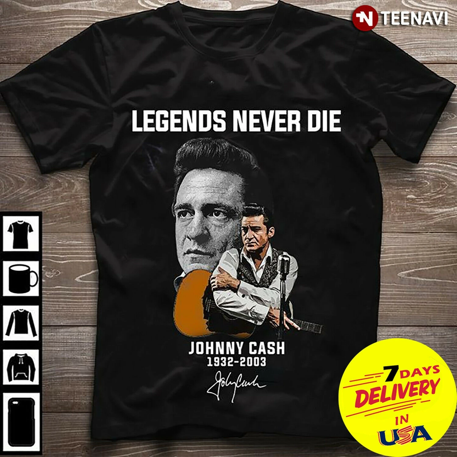 

Legends Never Die Johnny Cash Signatures Tshirt