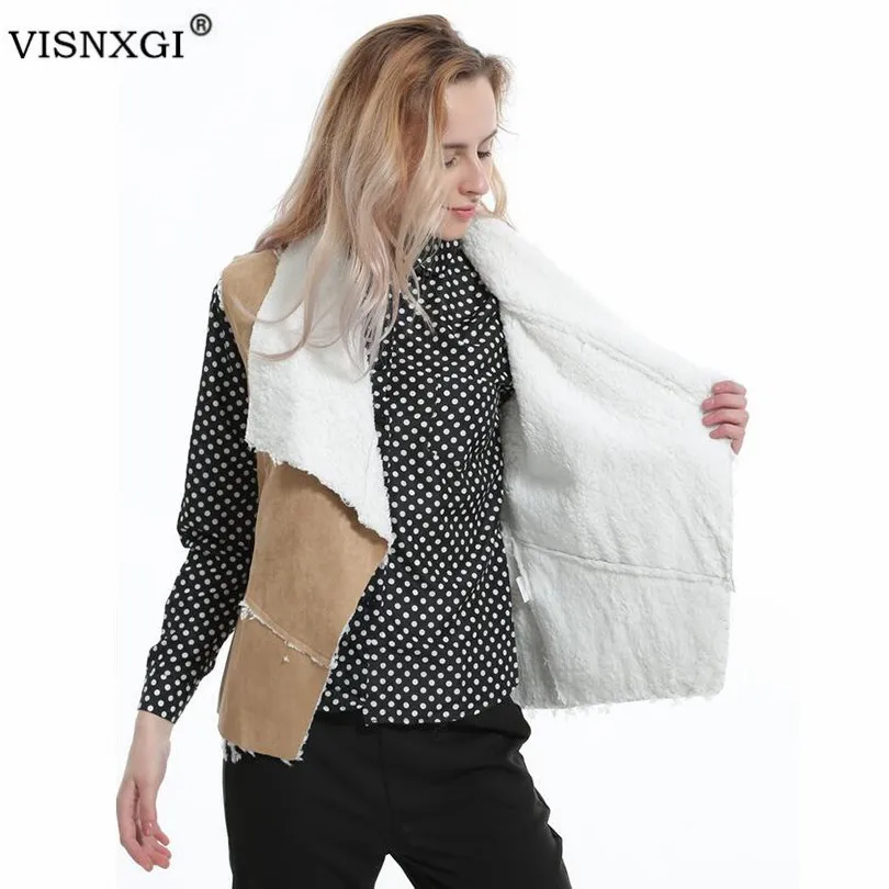 

Women Vests Version Of Casual Solid Color Suede Sleeveless Vest Female Fashion Tide Temperament Cardigan Coat Suede Leather S225
