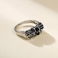 punk mens finger ring skull silver color alloy ring birthday party hip hop gothic style anniversary jewelry gift