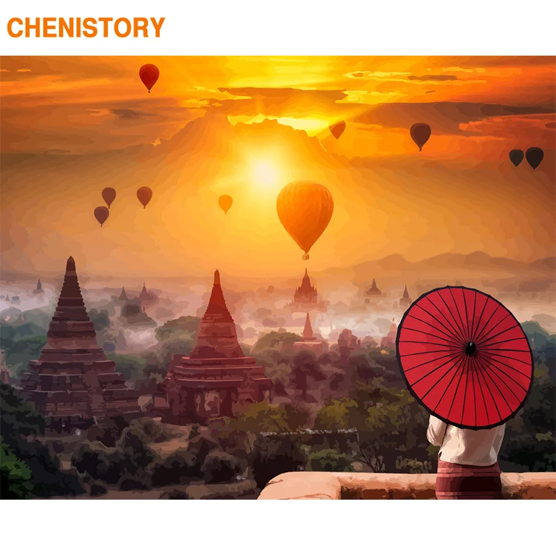 CHENISTORY Рамка Картина Diy картина по номерам Снежный лес домашний настенный Арт картина холст картина для гостиной Декор для дома - Цвет: 190814-11