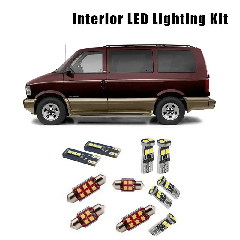 

For 1995-2001 2002 2003 2004 2005 GMC Safari 14 Bulbs White Interior LED Car Map Ceiling Light Kit Fit Trunk Door License Lamp
