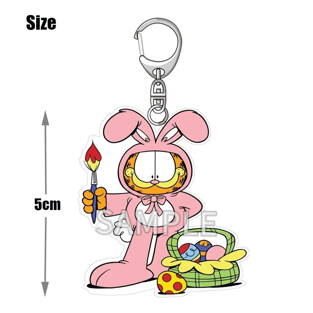 Забавный мультяшный брелок Garfield двусторонний для косплея акриловый кулон женщин