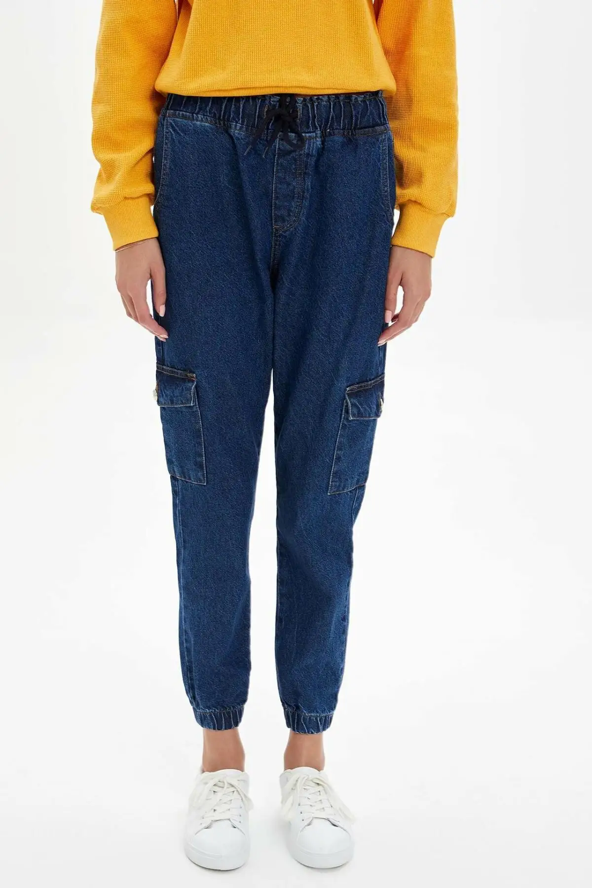 Дефакто новые модные женские синие джинсовые брюки повседневные шаровары