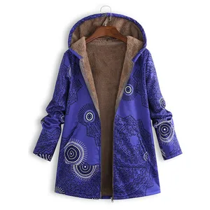 Пальто женское, зимнее, фольклорное, с капюшоном, хлопковое, повседневное, офисное, размера плюс, верхняя одежда