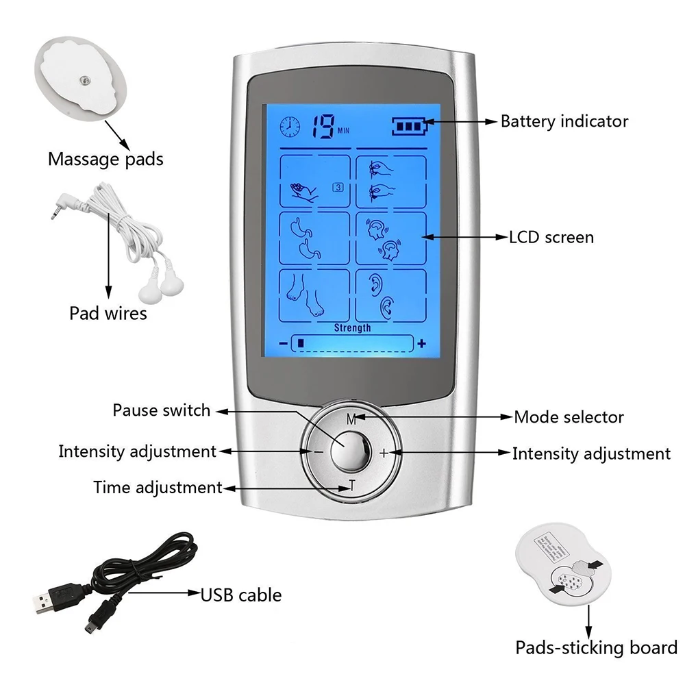 Электрический массажер для шеи 16 режимов инструмент снятия боли цифровой