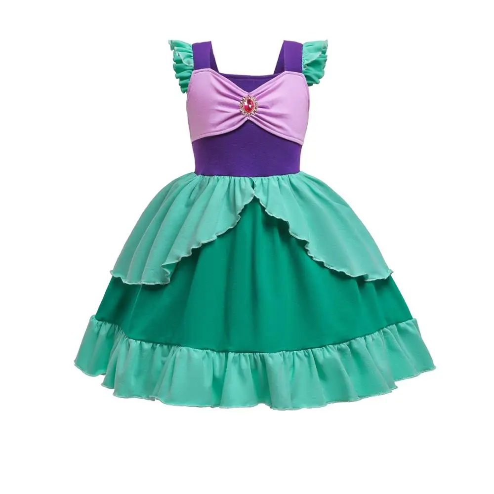Dress Новинка года; платье русалки для маленьких девочек; платье принцессы «Русалочка Ариэль» для девочек; маскарадные костюмы для детей; комплекты одежды для детей - Цвет: Dress