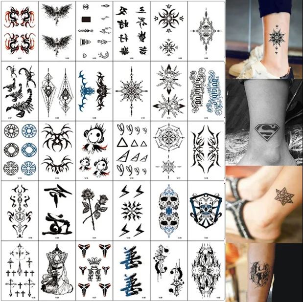 30 шт./компл. Временная тату-наклейка водостойкая Сексуальная поддельная