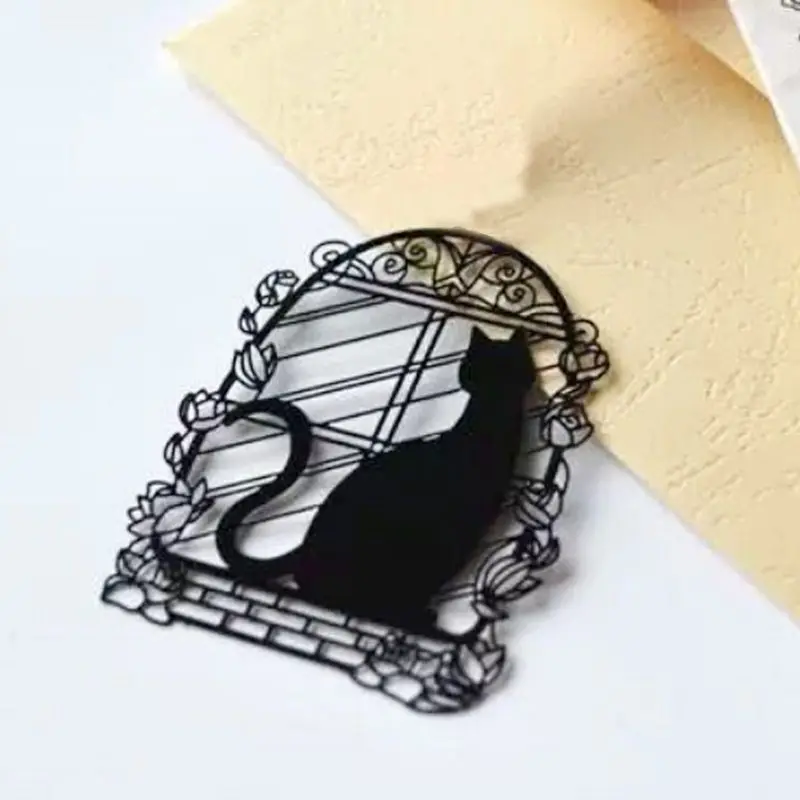 Окно кошка металлический Трафаретный вырубной штамп Скрапбукинг Сделай Сам для