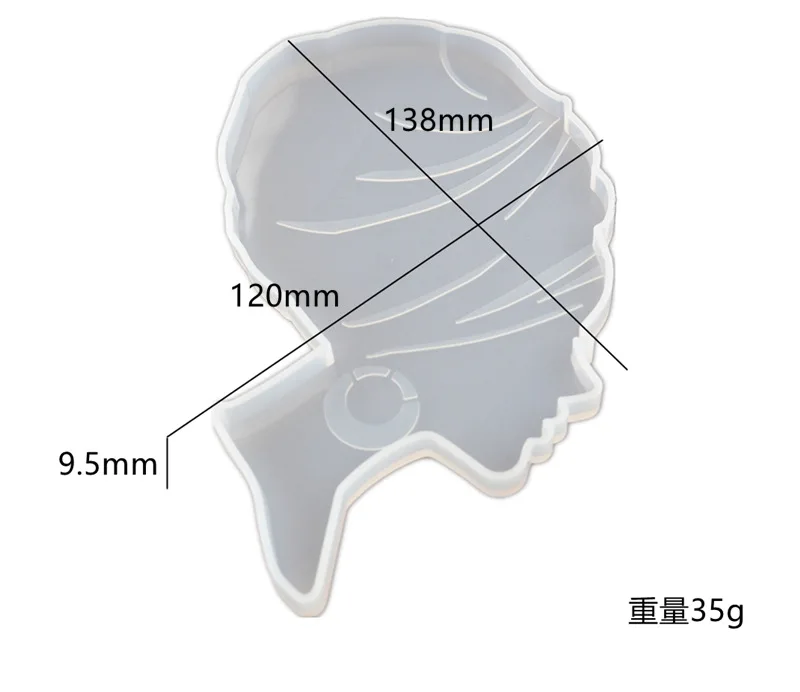 

DIY Crystal Epoxy Resin Mold Afro Head Woman Head Beauty Mirror Silicone Mold