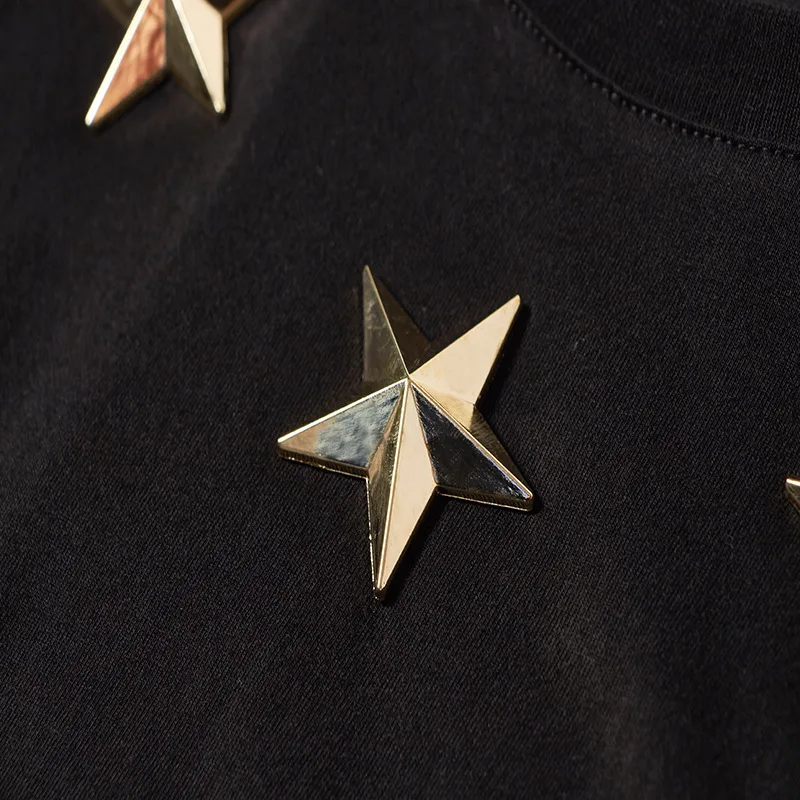 

New High 19ss Men gentleman Stereo Metal Star 7 4 T Shirts T-Shirt Hip Hop Skateboard Street Cotton T-Shirts Tee Top kenye G22