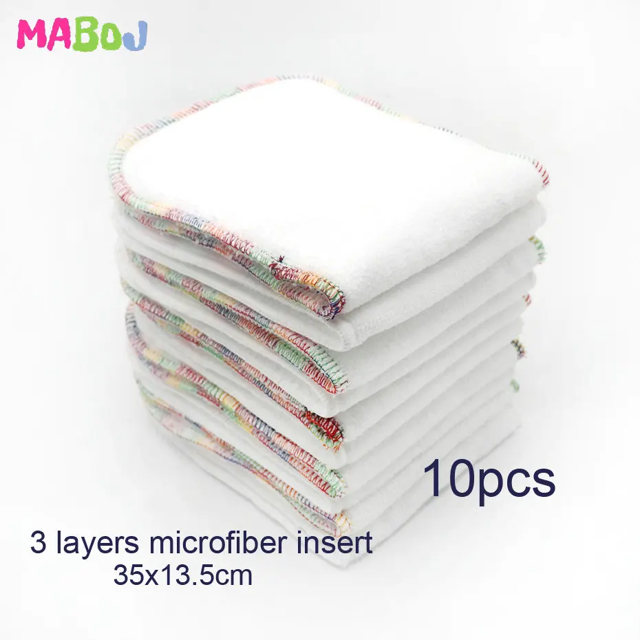 Подгузник из микрофибры Вставить партия 10 шт. моющийся многоразовый