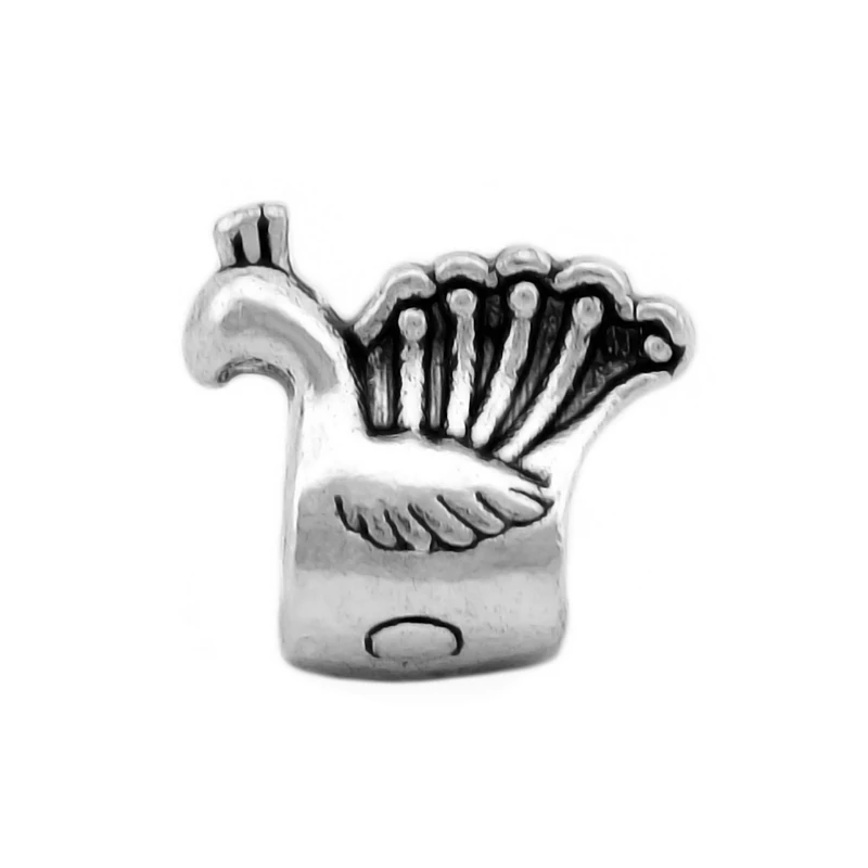 2 шт. Серебряный Цвет животных павлин соответственные Европейской Пандоре