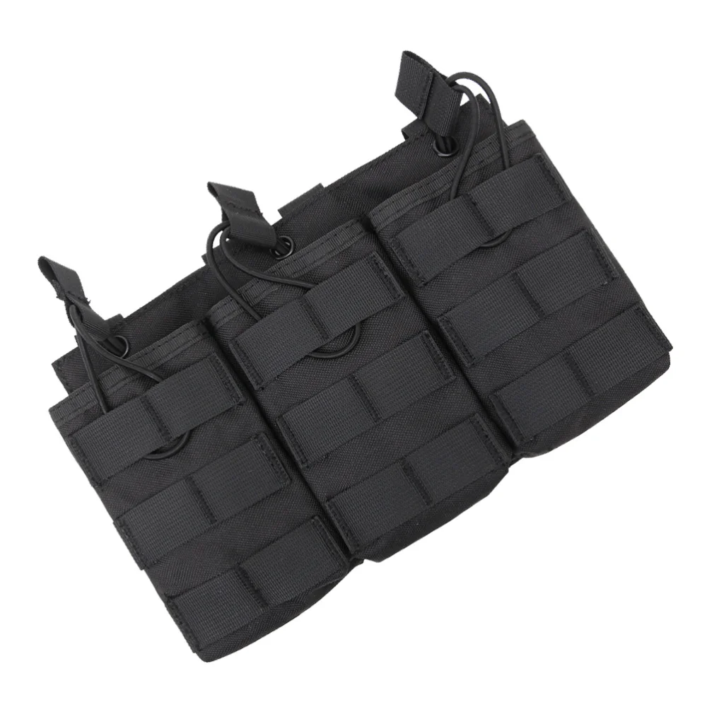 

Triple Bag MOLLE System Kit Portable Storage Pocket Molle Bag Outdoor Camping Backpack Hiking Strap Attachment Backpack (Black)