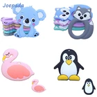 Силиконовые бусины Joepada 10 шт.лот, бисквит Koala, единорог Микки Мауса Для детей, аксессуары для прорезывания зубов, детские игрушки для зубов пищевого класса