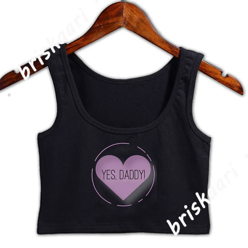 

Yes Daddy укороченный топ Для женщин известных вязанное одеяло «хвост русалки» для девочек с буквенным принтом топы с круглым вырезом Летняя ма...