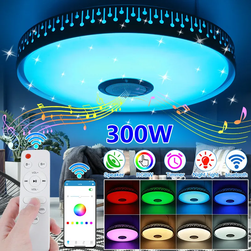 

300W WiFi Modern RGB LED Ceiling Light Home Lighting APP bluetooth Music Light Bedroom Lamp Smart Ceiling Lamp Remote Control
