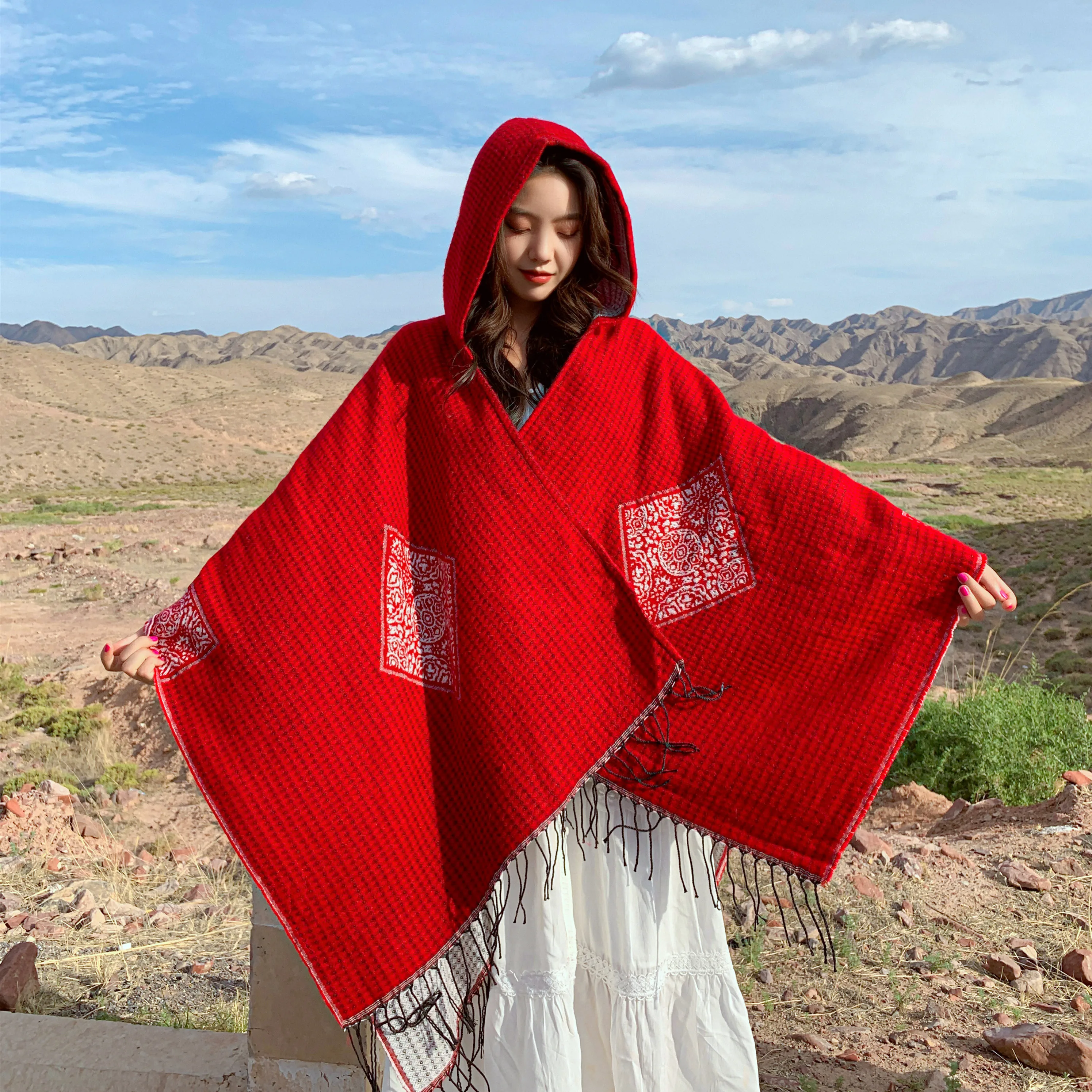 

2020 New Korean Fashion Women's All-match Shawl Autumn Winter Cashmere Scarf Thickened Dual-Use Cloak Coat pashmina
