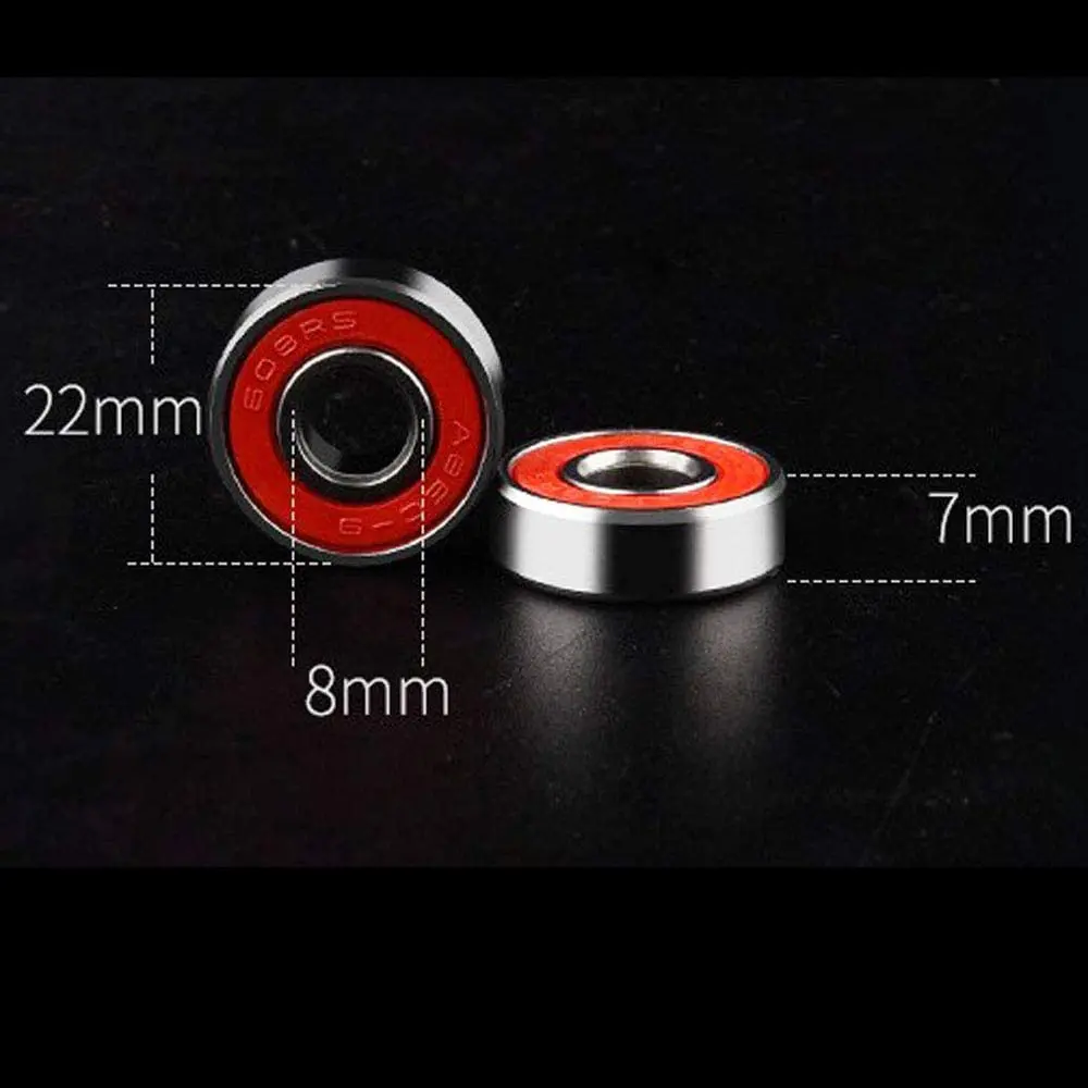 80 шт красные серебристые ABEC-9 608 RS скейтборд подшипники для Лонгборда | Спорт и