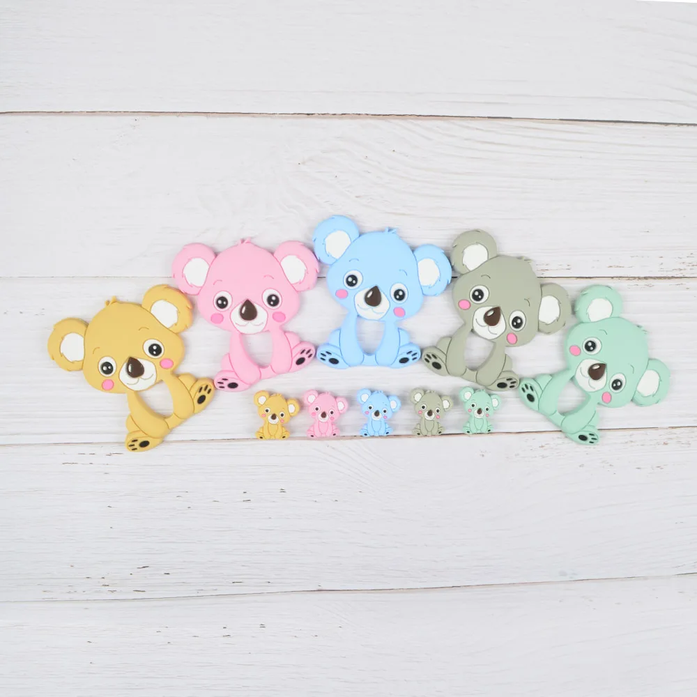 LOFCA Koala, силиконовый Прорезыватель для зубов, игрушка для прорезывания зубов, без бисфенола, Мягкий прорезыватель для животных, ожерелье, соска, клипса, цепочка