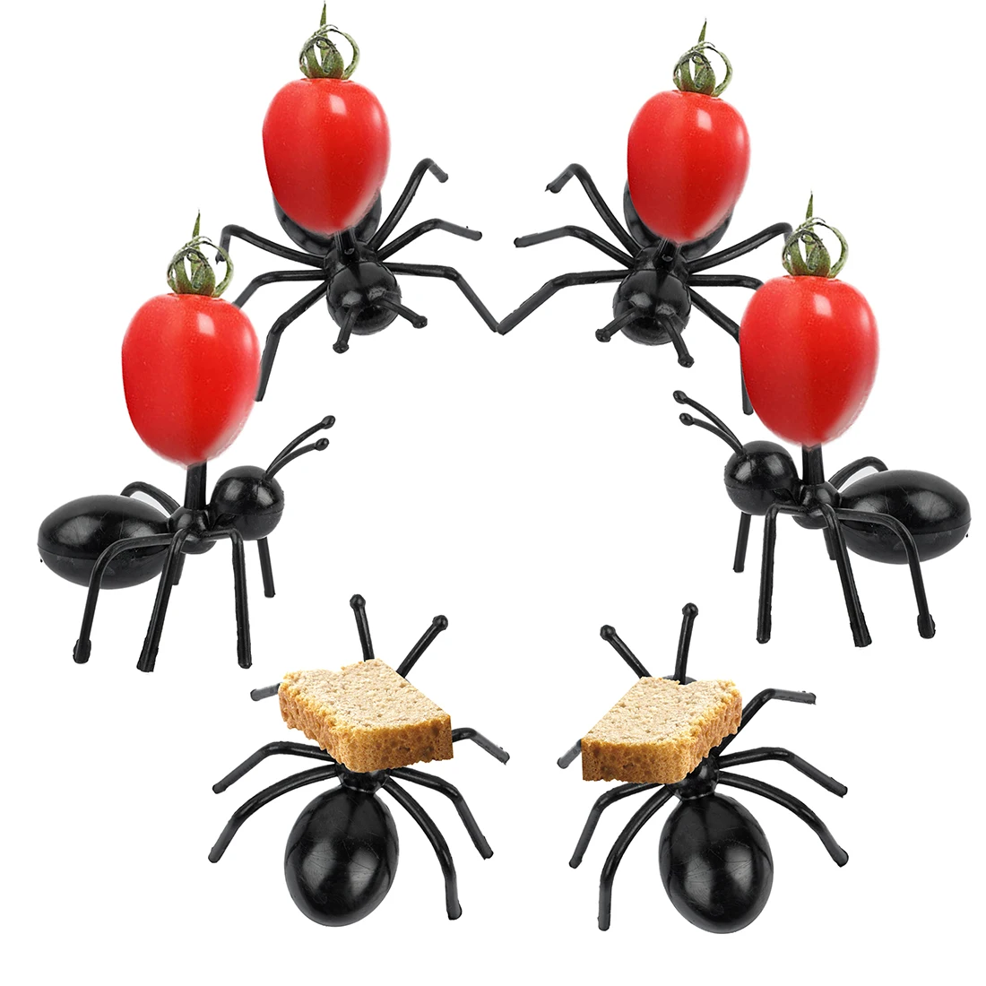 

12Pcs Mini Ant Fruit Fork Plastic Fruit Fork Children's Dessert Fork Kitchen Tableware Kitchen Tool Kitchen Decoration Bar tool