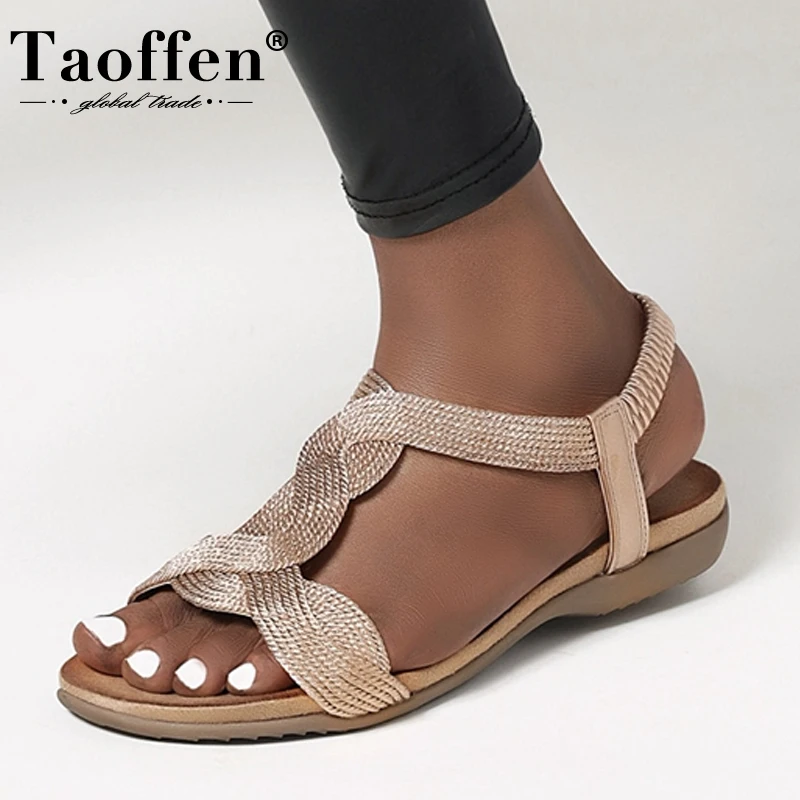 Женские пляжные сандалии без застежки TAOFFEN повседневные уличные Босоножки с
