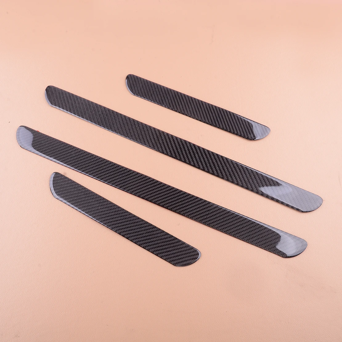 

4 шт./компл. Автомобильная черная накладка из углеродного волокна маленького и среднего размера, Накладка на порог двери, Защитная панель, ун...