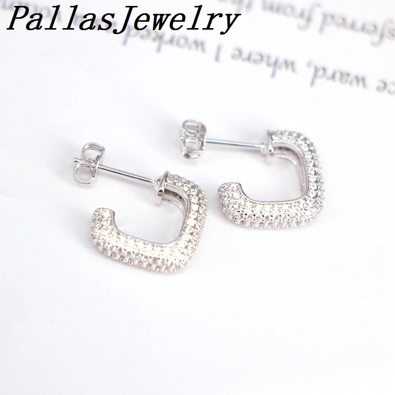 

4Pairs, CZ Micro Pave Heart Fashion Jewelry Luxury For Women Girl Geometric Stud Earrings Gifts
