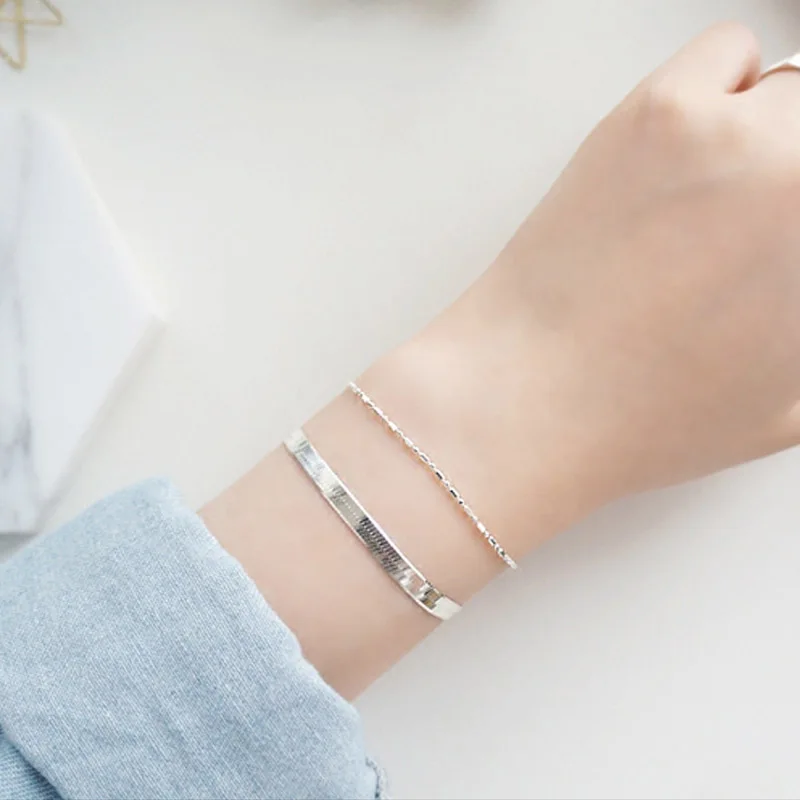 925 Sterling Silver Snake Bone Bracelet Temperament Sweet for Girlfriend Gift Fashion Women Jewelry | Украшения и аксессуары