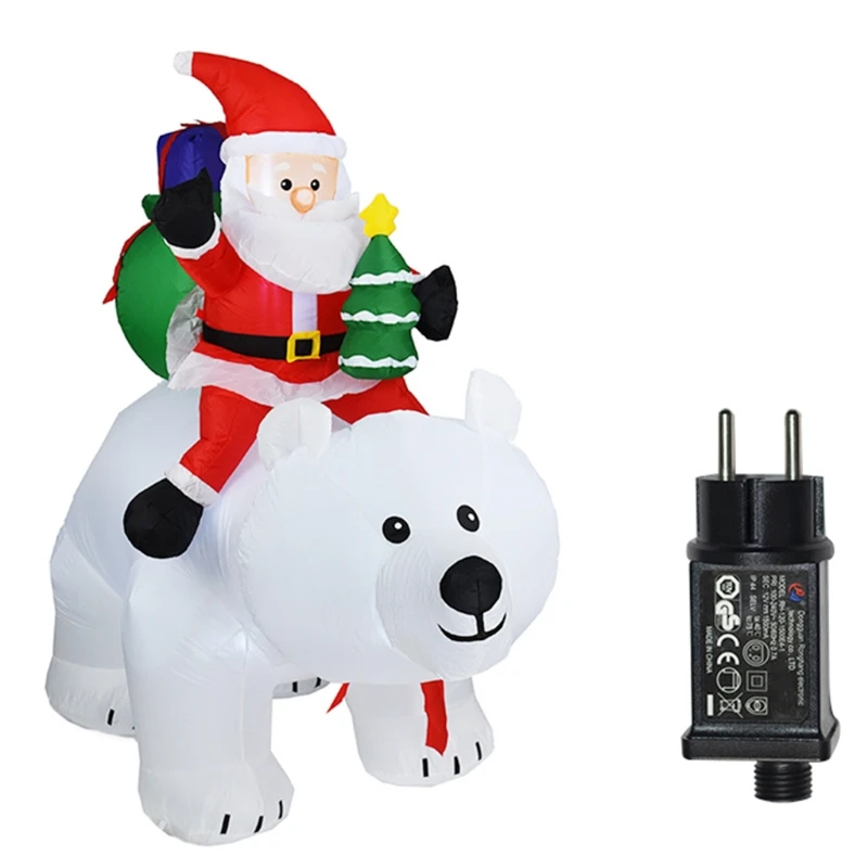 

Высокий большой выдув Санта счастливое лицо анимационный медведь с вращающейся головой двор лужайка праздник новогодние украшения