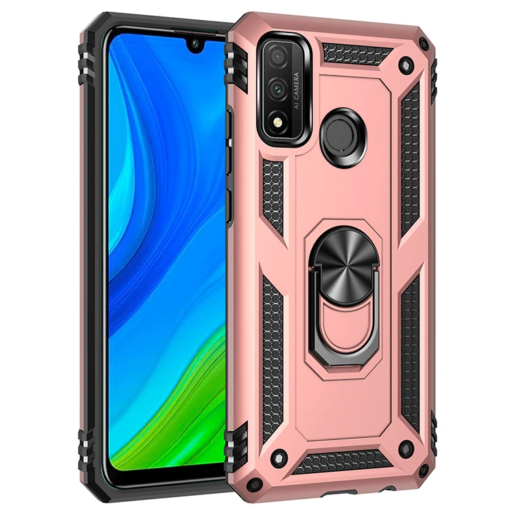 

Armor Shockproof Phone Case For Huawei Honor 10 Lite 8S 8A 20 9X Play 4T P Smart Z Pro Anti-Fall Finger Ring Holder Magnet Case