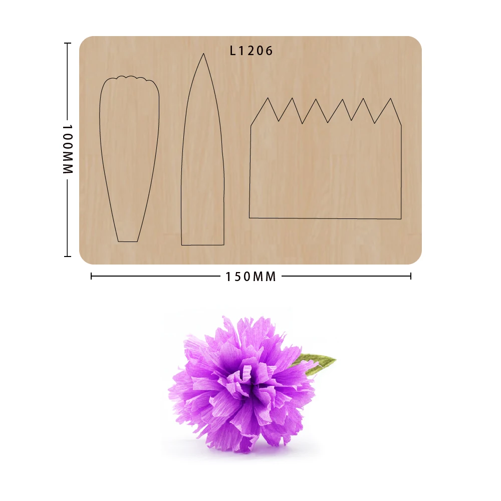 

SMVAUON Carnation paper flower Scrapbook Die Cut DIY handmade Wooden Die-cutting Template Cutting Mold Wood Die
