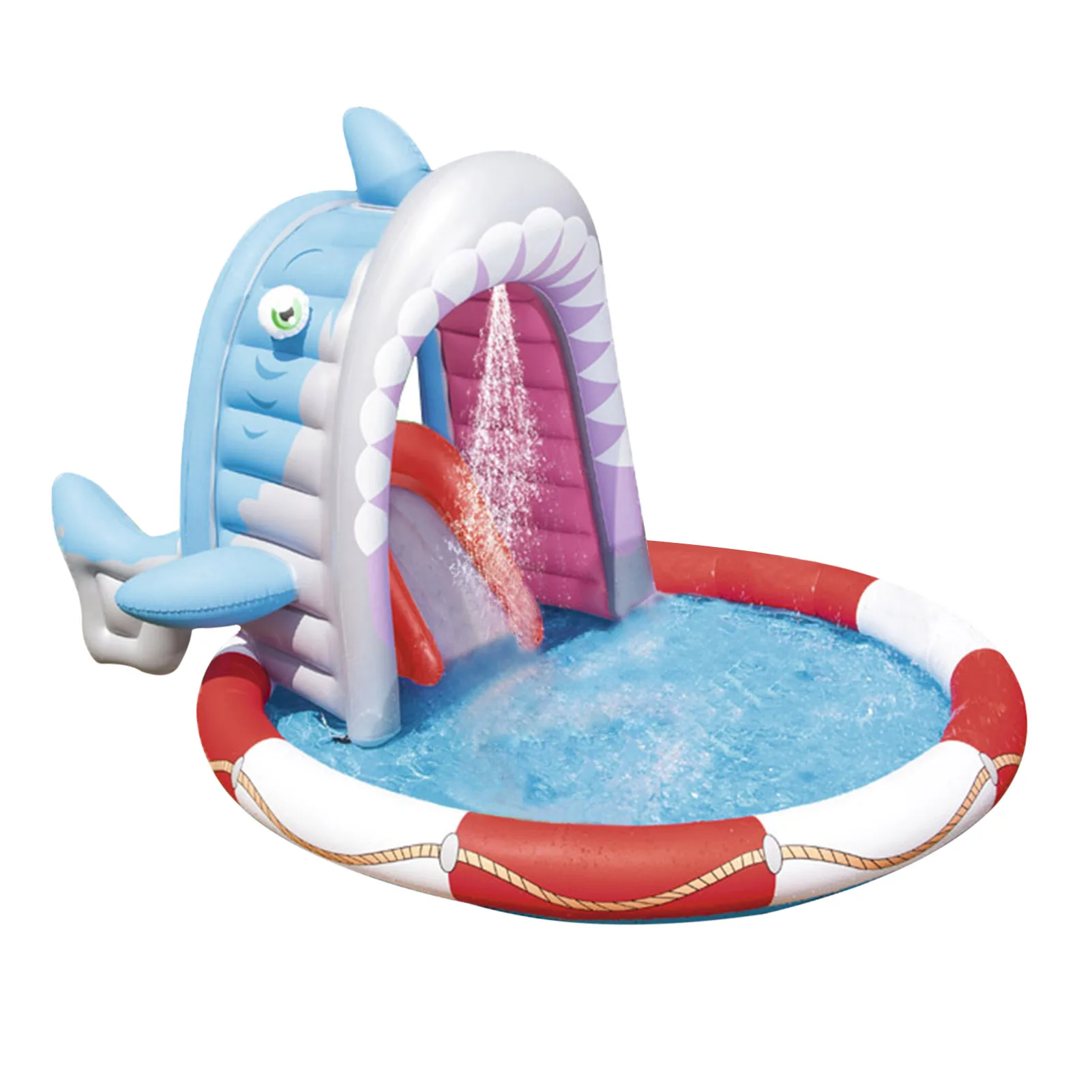 

236x198x140cm Inflatable Swimming Pool Indoor Outdoor Children Basin Bathtub Kids Pool Shark Amusement Fishing Pond