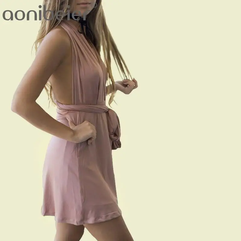 Женское летнее платье трансформер Aonibeier сексуальное мини с запахом