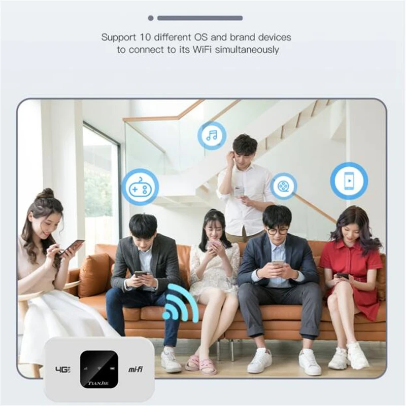 Универсальный роутер для SIM-карты 4G 150 Мбит/с Мобильный Wi-Fi