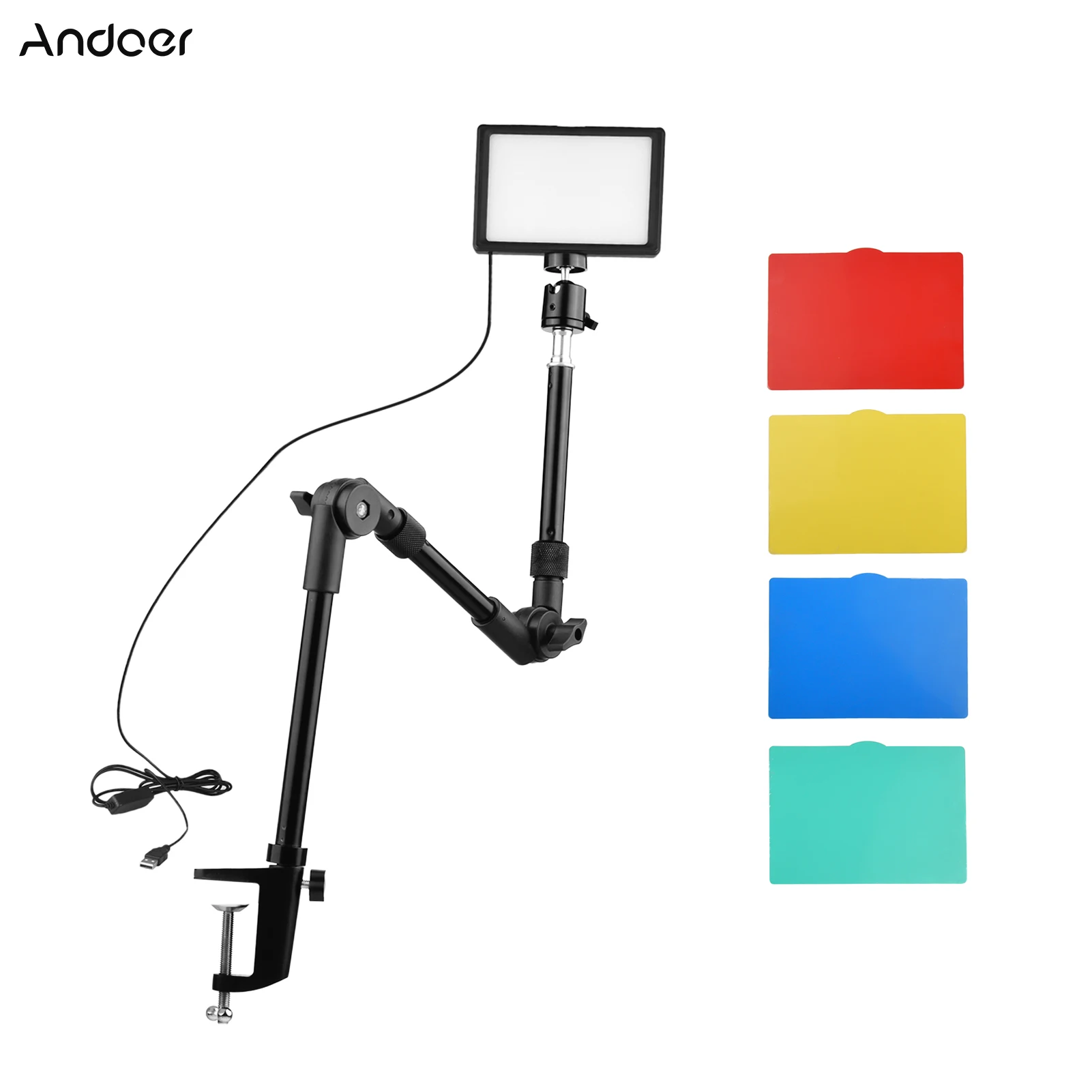 

Andoer USB Video Conference Lighting Kit Including 1 * LED Video Light 3200K-5600K for Live Streaming Video Recording Meeting