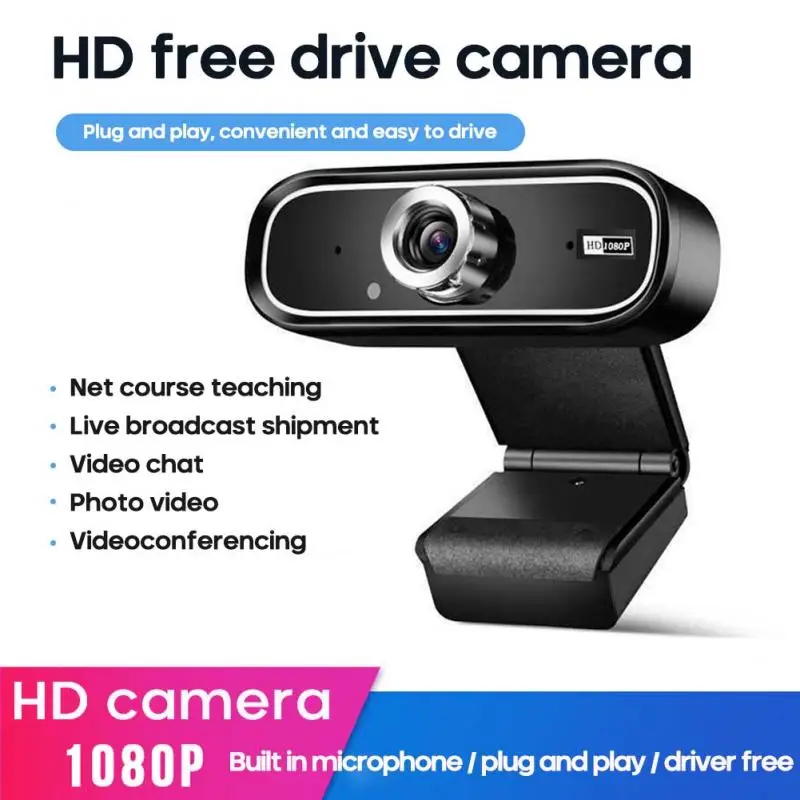 

1080P 720p HD Webcam With Mic Rotatable PC Desktop Web Cameras Mini Computer Web Cam For Video Recording Work Online Education
