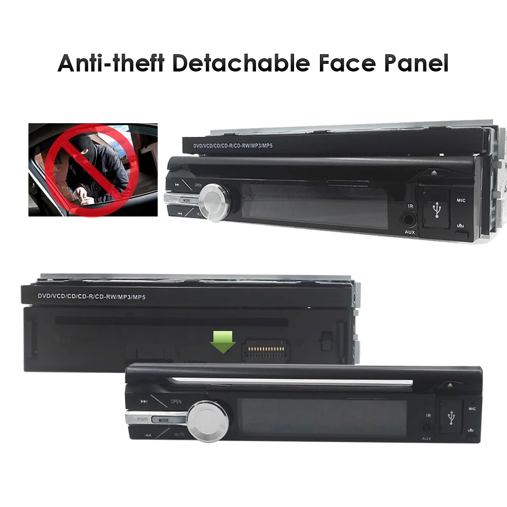 7 &quotУниверсальный 1 Дин Радио DVD плеер + аудио GPS навигация Авто стерео Bluetooth ПК