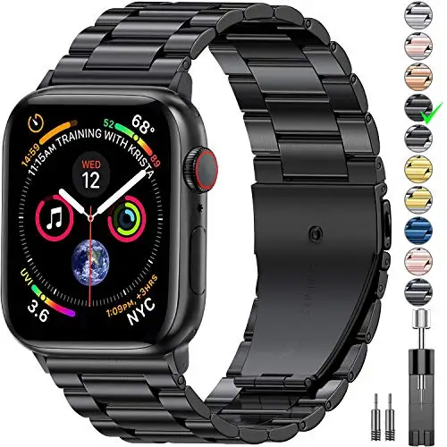 

Metal Strap compatible for Apple watch 44mm 42mm 40mm 38mm Metal stainless steel replacement strap for iwatch 6 5 4 3 2 SE band