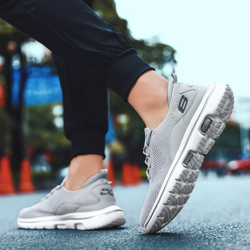 

Sports Sneakers Shoes For Men Casual Sport Sneakers Breathable Man Fashion Mens Hot Sale Solid White Knitting Sapatos Sports
