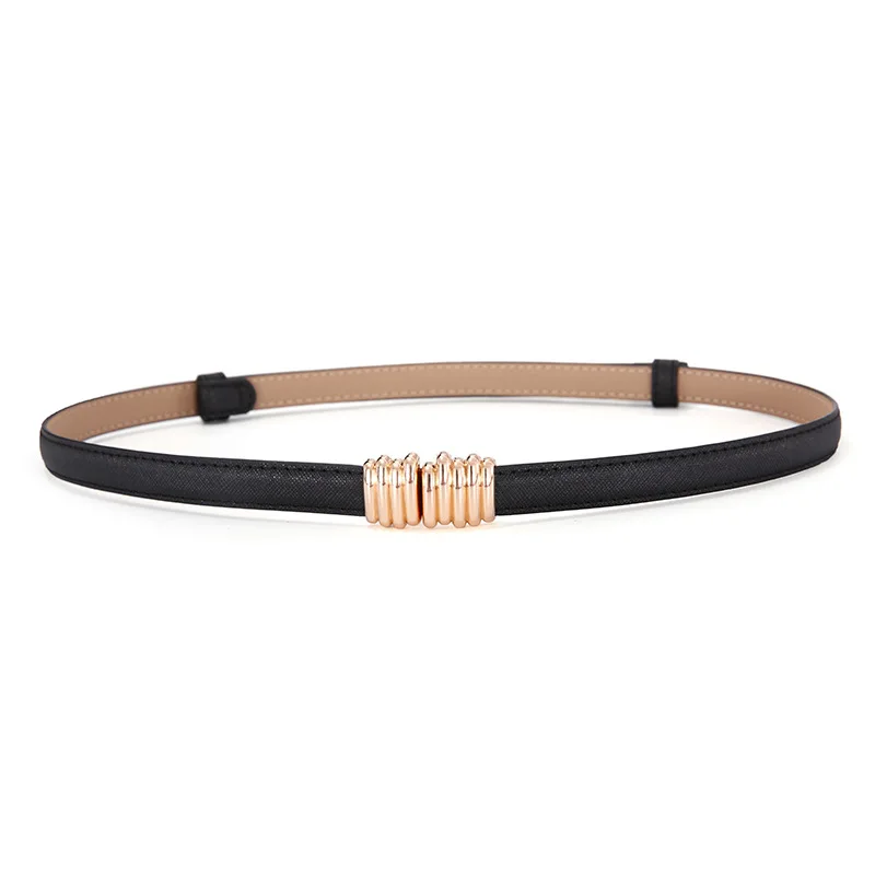 

Women Punk Chain Belt Adjustable Black Double/Single Eyelet Grommet Metal Buckle Leather Waistband For Jeans Slimming Body Belts