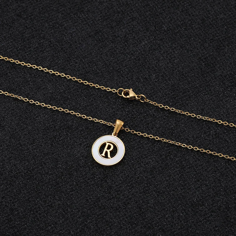 

Trendy Fashion 26 Letter Pendant Necklace For Women Gold Stainless Steel Luxury Elegant Chain High Quality Gift Jewelry