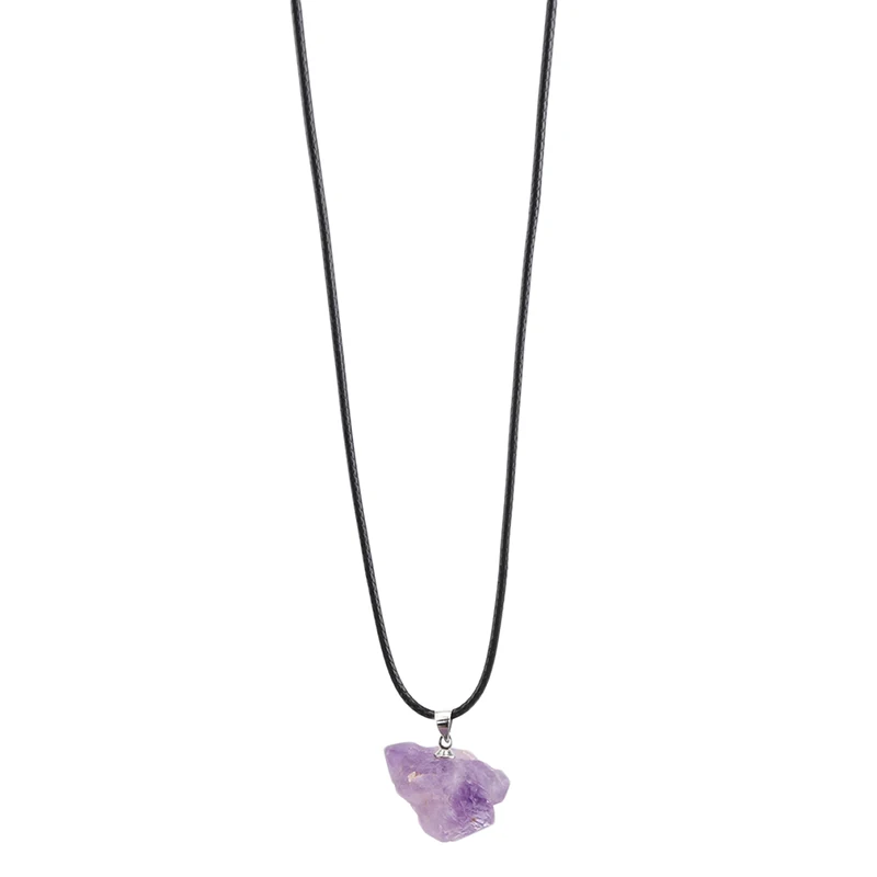 Ожерелье с подвеской из натурального камня бразильские кристаллы аметиста