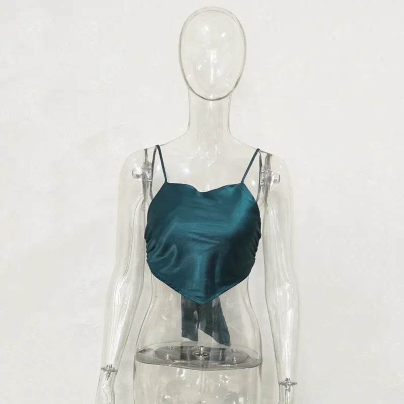 

XUXI Summer 2021, Women, New, Sling, Sexy, Suspenders, Satin, Bows, Halter, Women, Tops, E277