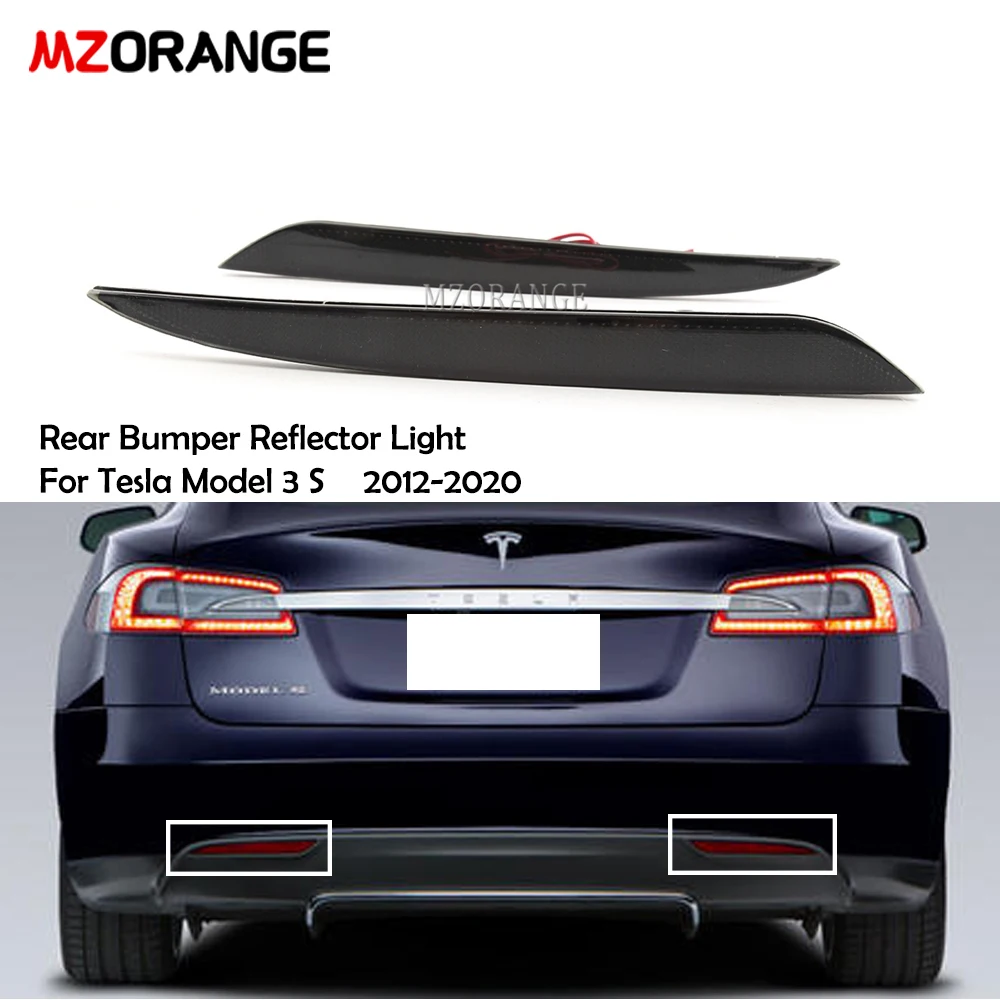 2 шт. задний бампер отражатель светильник для Tesla модель 3 S 2012 2020 вождение