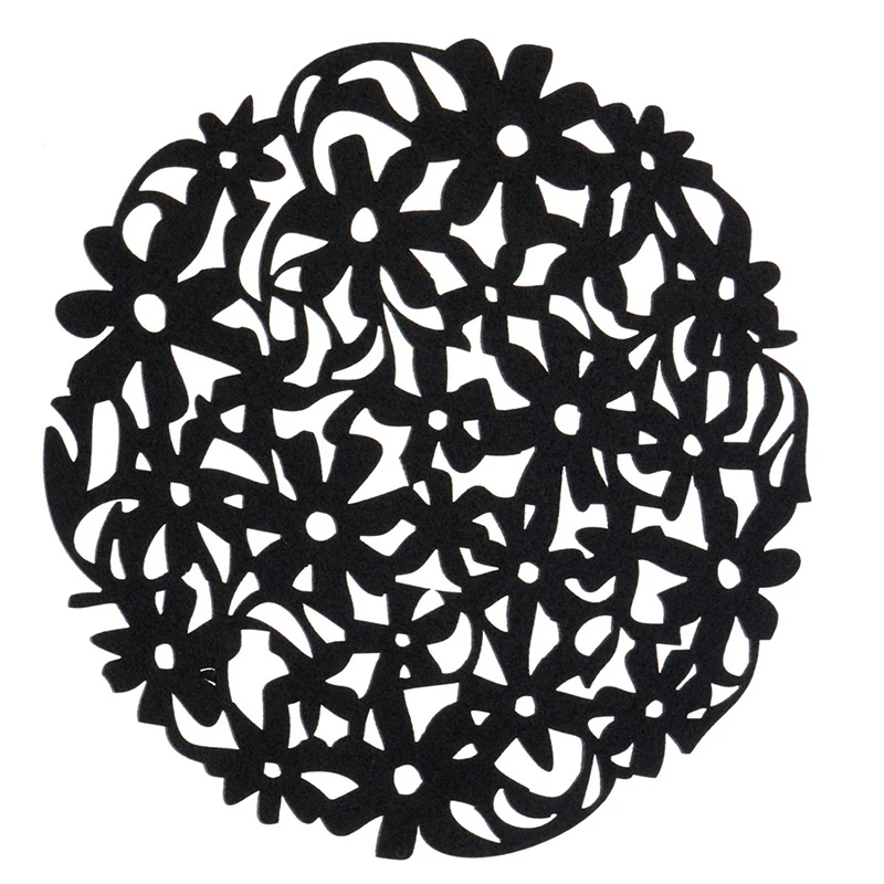 Круглые с цветами лазерной резки фетровые подстилки-салфетки для кухонного