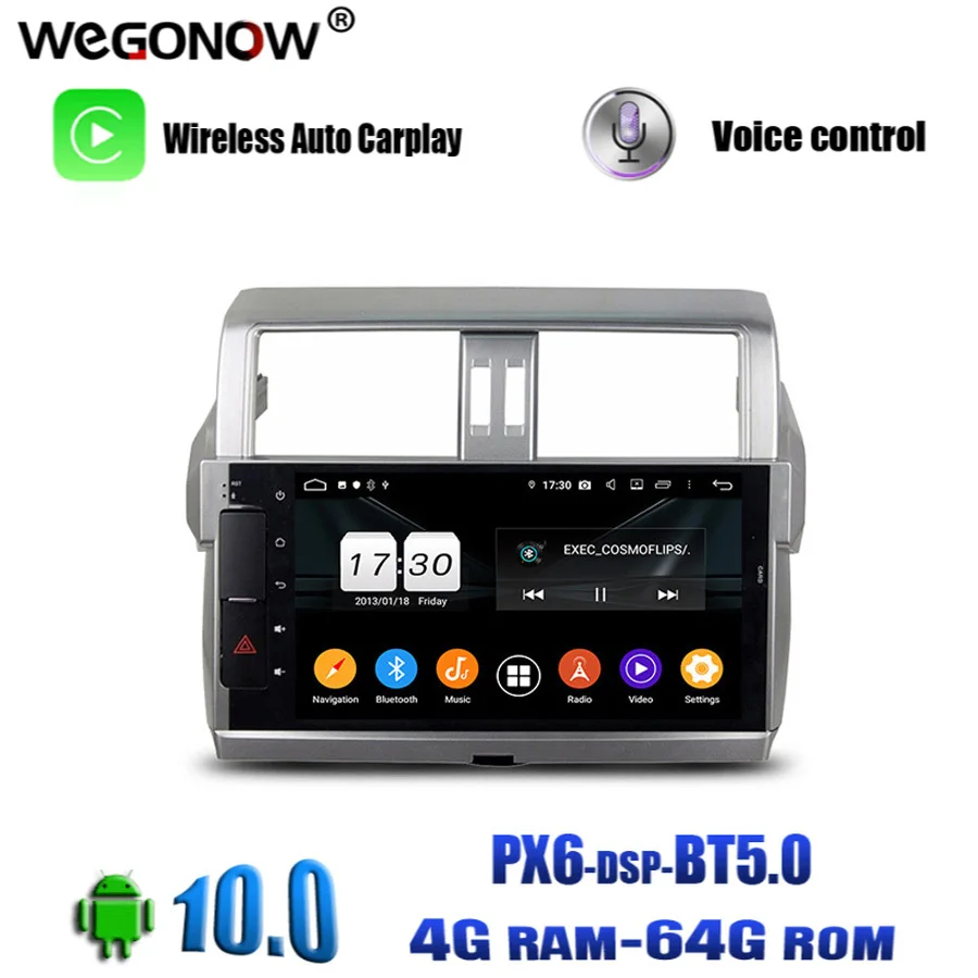 PX6 DSP IPS TDA7851 Android 10 0 для Toyota PRADO 2014 2015 4 ГБ 64 8core автомобильный Радио плеер Wi Fi Bluetooth5.0