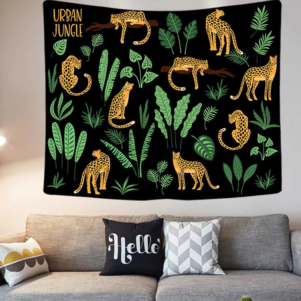 Мультяшная акварельная картина настенный тканевый гобелен подвесной